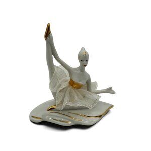 Capodimonte Ballerina Porcelain with Gold Accents Vintage
